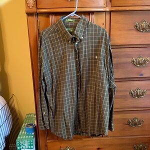 Orvis Men's Brown Plaid Button Down Shirt